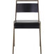 Euroa Matte Black and Antique Gold Outdoor Dining Chair, Stackable